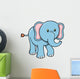 Little Blue Baby Elephant Wall Decal