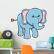 Little Blue Baby Elephant Wall Decal