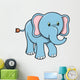 Little Blue Baby Elephant Wall Decal
