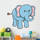 Little Blue Baby Elephant Wall Decal