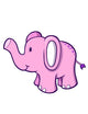 Cute Baby Pink Elephant Wall Decal