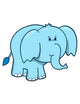 Cute Blue Baby Elephant Wall Decal