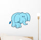 Cute Blue Baby Elephant Wall Decal
