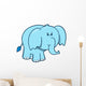 Cute Blue Baby Elephant Wall Decal