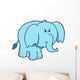 Cute Blue Baby Elephant Wall Decal