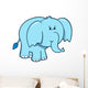 Cute Blue Baby Elephant Wall Decal
