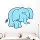 Cute Blue Baby Elephant Wall Decal