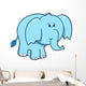 Cute Blue Baby Elephant Wall Decal