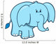 Cute Blue Baby Elephant Wall Decal
