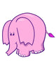 Little Pink Baby Elephant Wall Decal