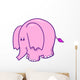 Little Pink Baby Elephant Wall Decal