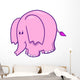 Little Pink Baby Elephant Wall Decal