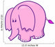 Little Pink Baby Elephant Wall Decal
