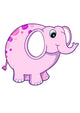 Cute Little Pink Elephant Wall Decal