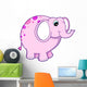 Cute Little Pink Elephant Wall Decal