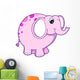 Cute Little Pink Elephant Wall Decal