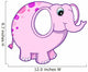 Cute Little Pink Elephant Wall Decal