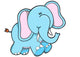 Cute Little Blue Elephant Wall Decal