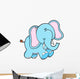 Cute Little Blue Elephant Wall Decal