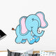 Cute Little Blue Elephant Wall Decal