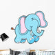 Cute Little Blue Elephant Wall Decal