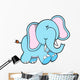 Cute Little Blue Elephant Wall Decal