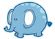 Cute Little Blue Elephant Wall Decal