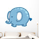 Cute Little Blue Elephant Wall Decal