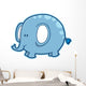 Cute Little Blue Elephant Wall Decal