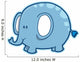 Cute Little Blue Elephant Wall Decal
