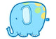 Little Square Baby Elephant Wall Decal
