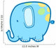 Little Square Baby Elephant Wall Decal