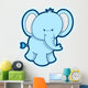 Cute Bubbly Baby Elephant Wall Decal