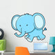 Cute Little Blue Elephant Wall Decal