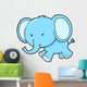 Cute Little Blue Elephant Wall Decal