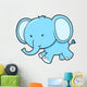 Cute Little Blue Elephant Wall Decal