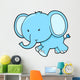 Cute Little Blue Elephant Wall Decal