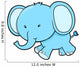 Cute Little Blue Elephant Wall Decal