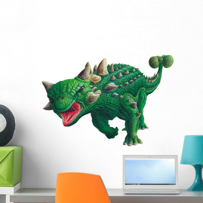 Euoplocephalus Running Wall Decal shown on a wall