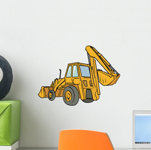 Yellow Backhoe Wall Decal