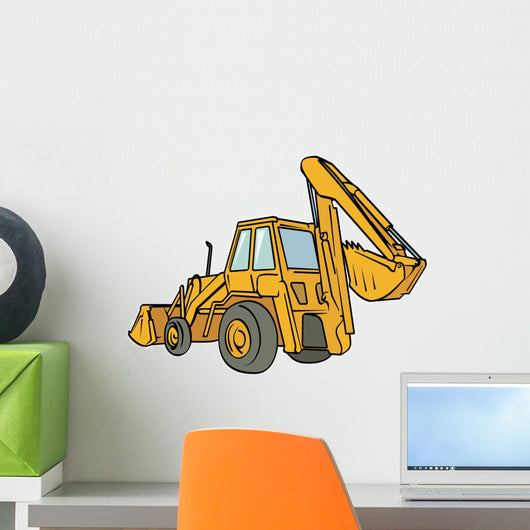 Yellow Backhoe Wall Decal