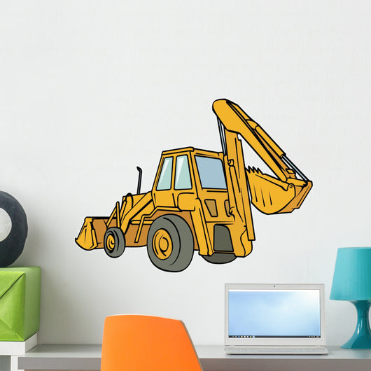 Yellow Backhoe Wall Decal