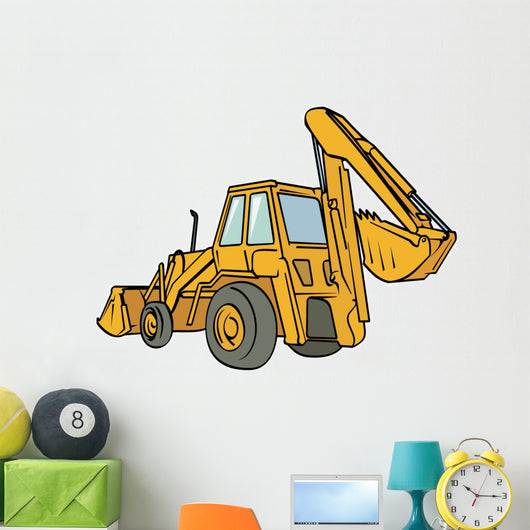 Yellow Backhoe Wall Decal