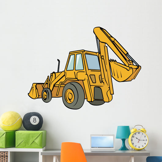 Yellow Backhoe Wall Decal