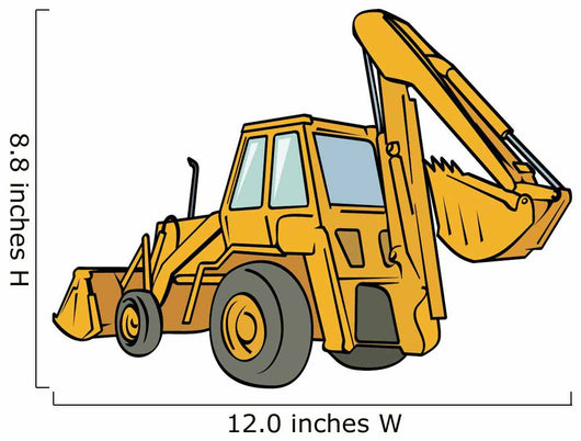 Yellow Backhoe Wall Decal
