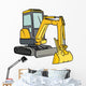 Front Shovel Yellow Excavator Wall Decal