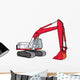 Red Excavator Wall Decal