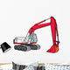 Red Excavator Wall Decal