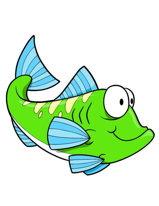 Cute Little Green Fish Wall Decal