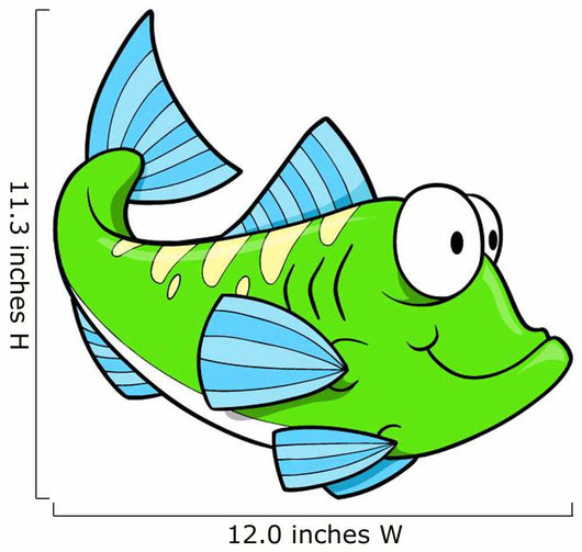 Cute Little Green Fish Wall Decal